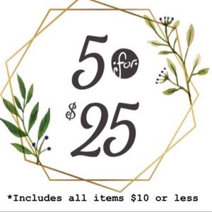 5 for $25 sale